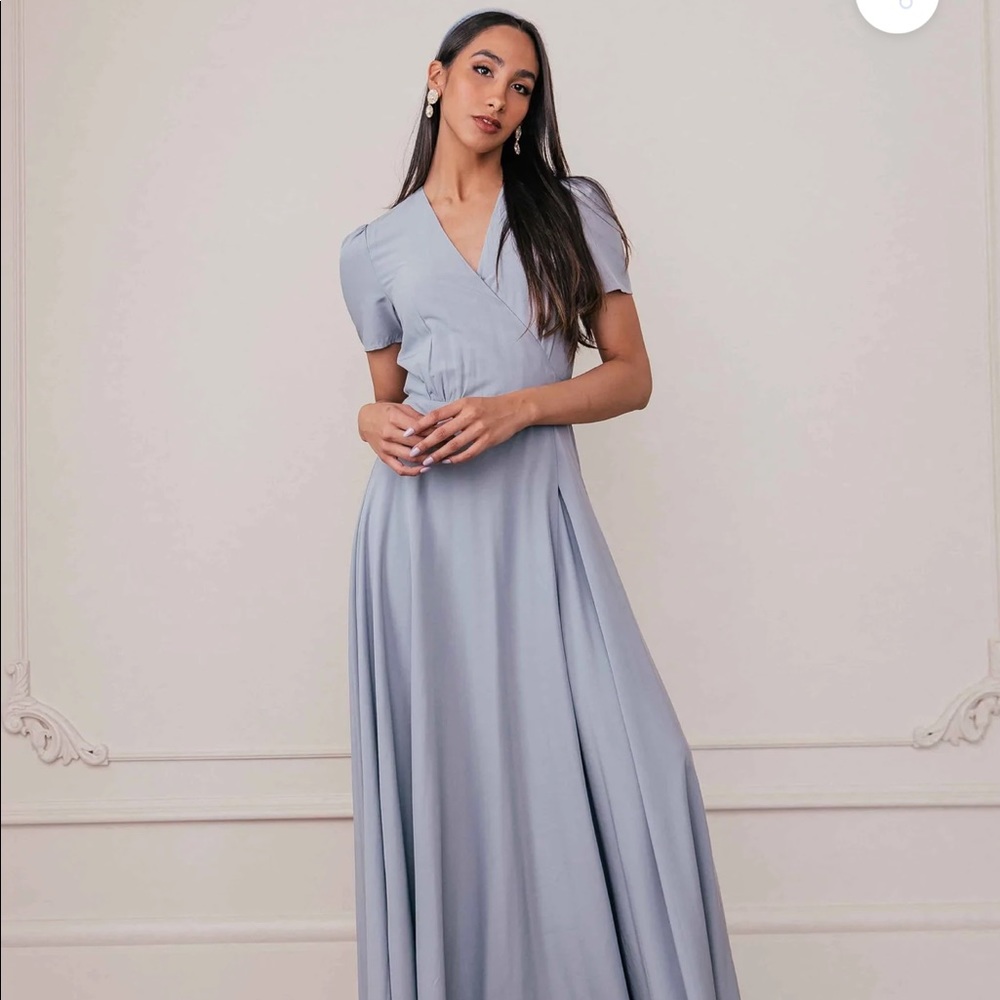 JessaKae Poet Wrap Dress in Slate Gray